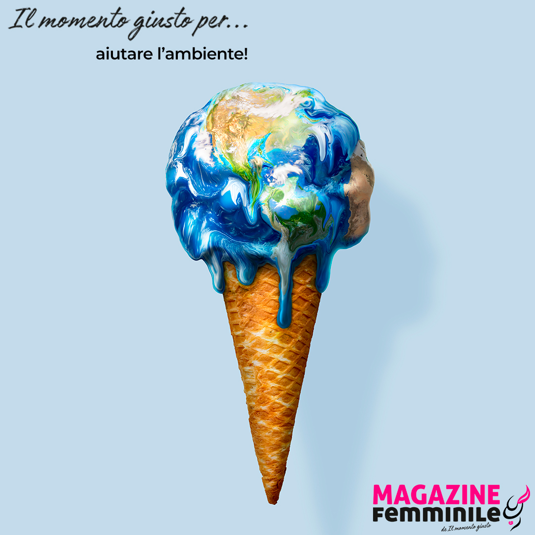 La terra a forma di gelato su di un cono gelato