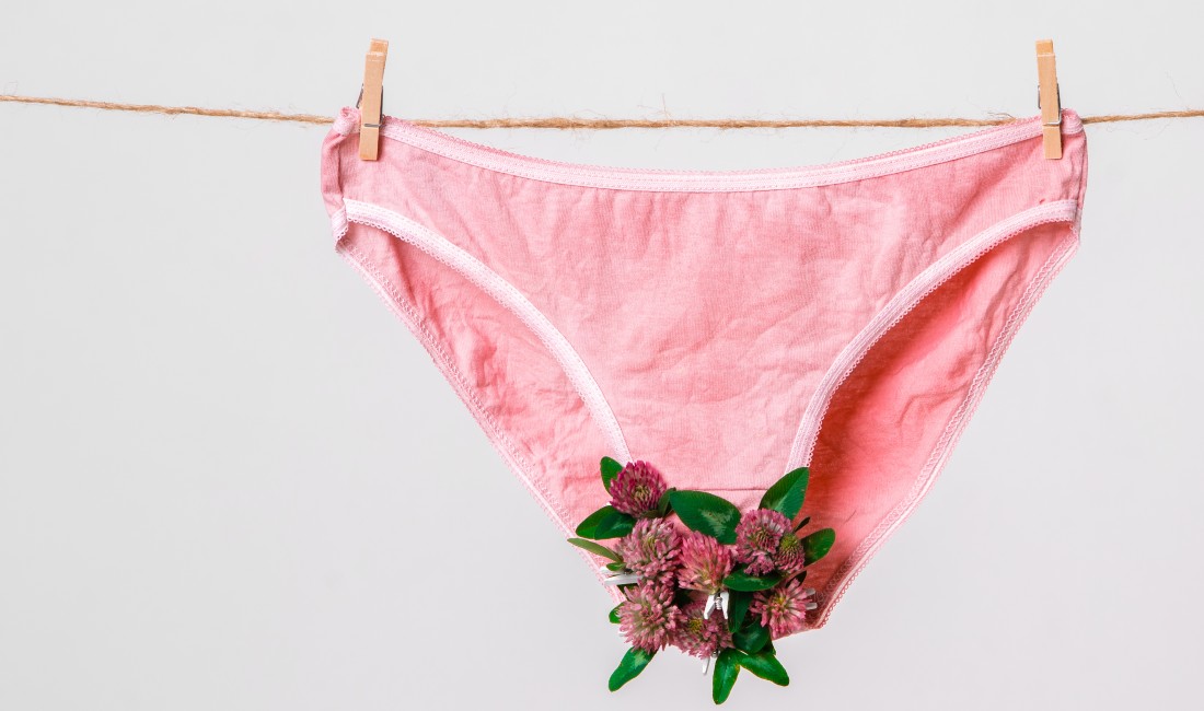 Slip donna con fiori - concept per infezioni vaginali