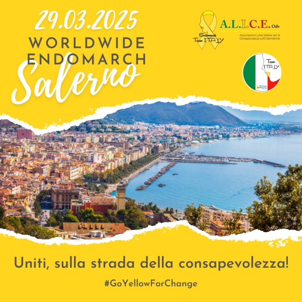Locandina della Worldwide EndoMarch 2025 di Salerno con ALICE ODV